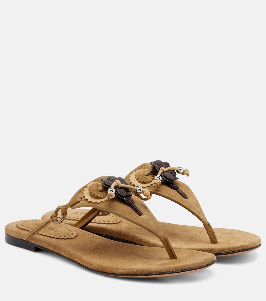 isabel marant elato suede thong sandals