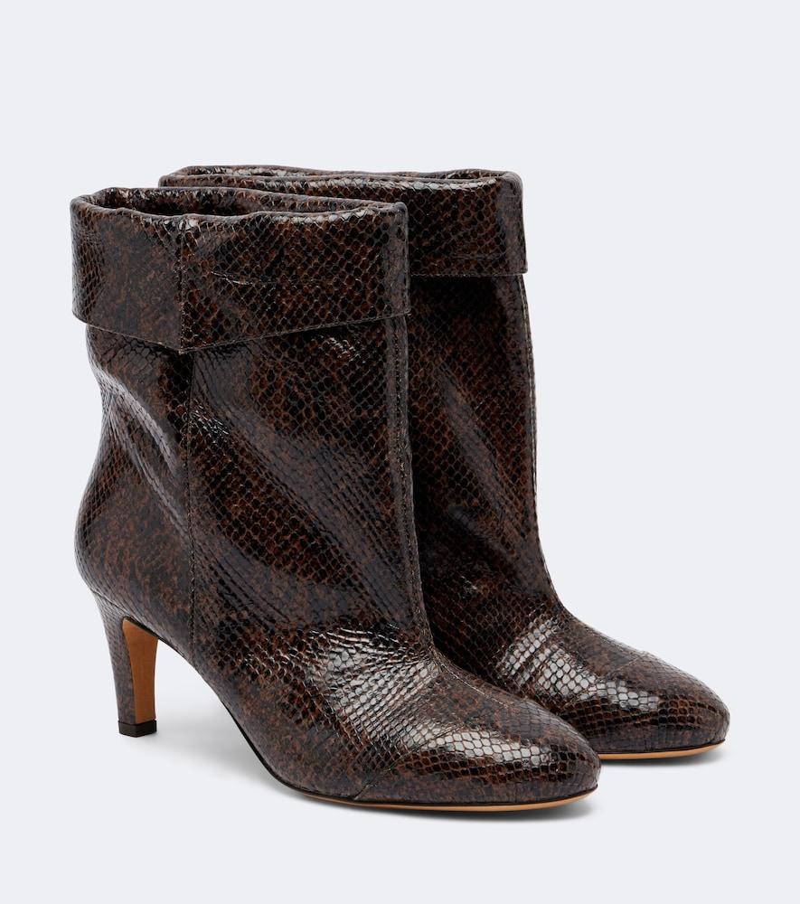 isabel marant eldra snake-effect leather ankle boots