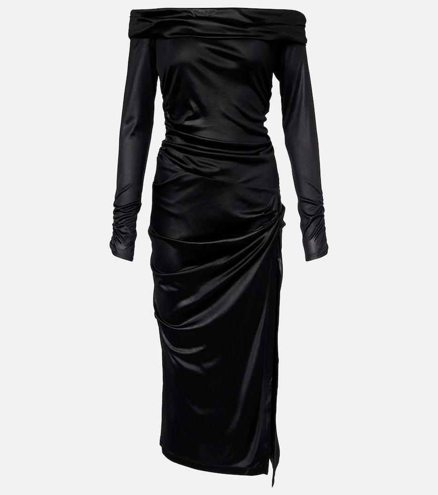 isabel marant elife gathered off-shoulder midi dress