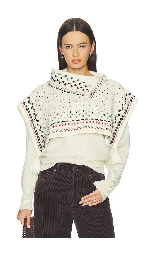 isabel marant etoile alfina poncho in cream.