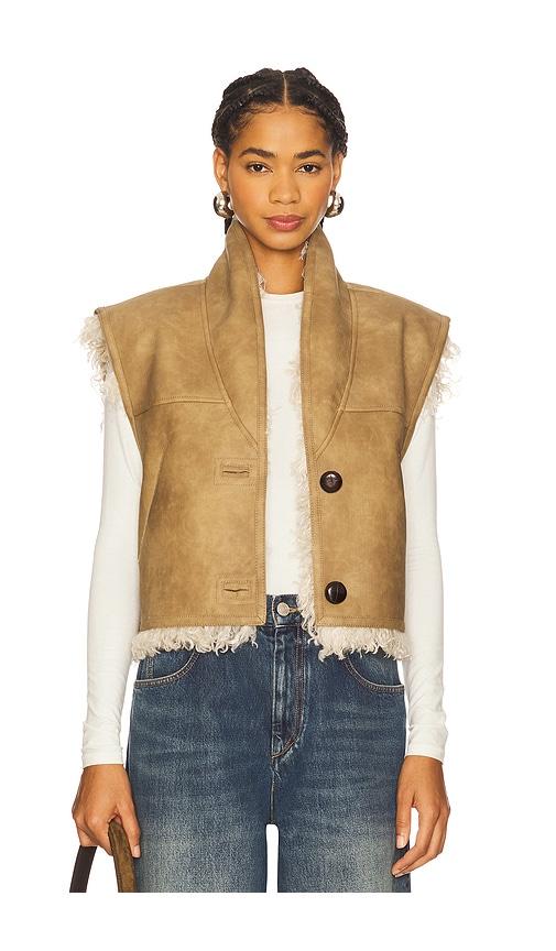 isabel marant etoile clara vest in taupe. - size 36/4 (also in 38/6, 40/8)