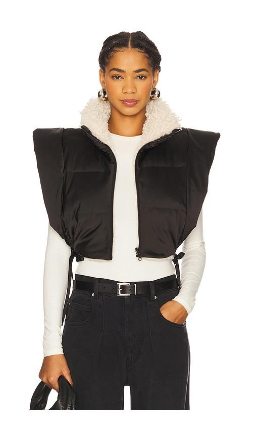 isabel marant etoile hoodiali vest in black.