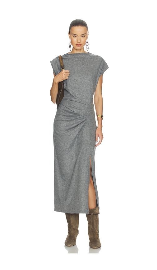 isabel marant etoile naerys midi dress in grey. - size 34/2 (also in 36/4, 38/6, 40/8, 42/10)