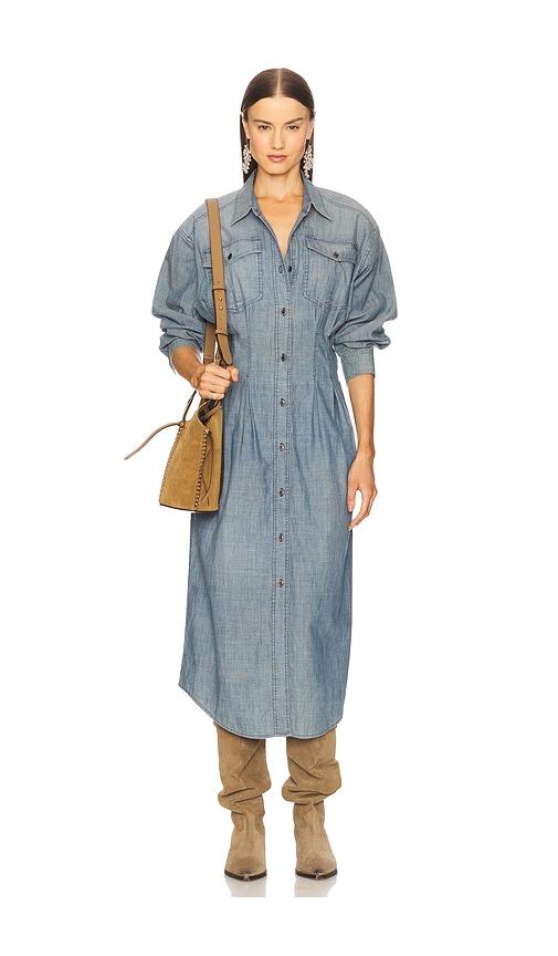 isabel marant etoile nolwen dress in blue. - size 36/4 (also in 38/6)