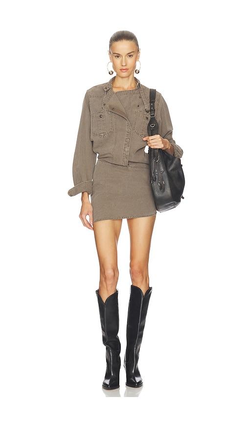 isabel marant etoile nouria dress in taupe. - size 40/8 (also in 42/10)
