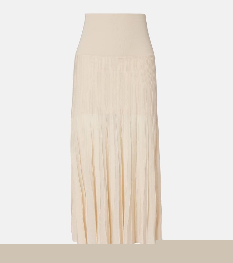 isabel marant ezra pleated semi-sheer crêpe skirt