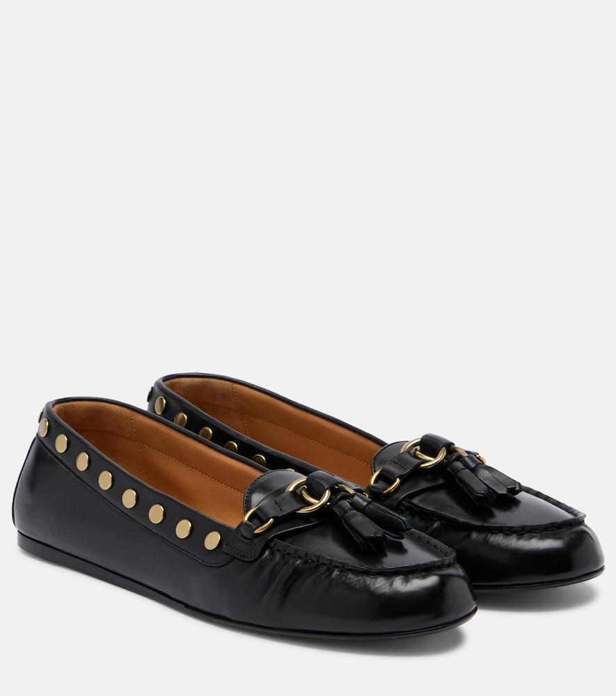 isabel marant faxel studded leather moccasins