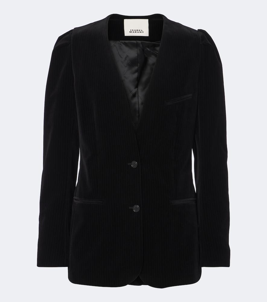 isabel marant fereole cotton velvet blazer