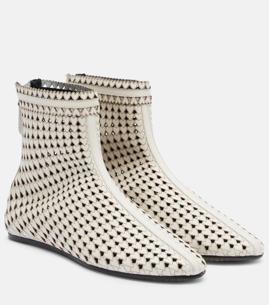 isabel marant ferix laser-cut leather ankle boots