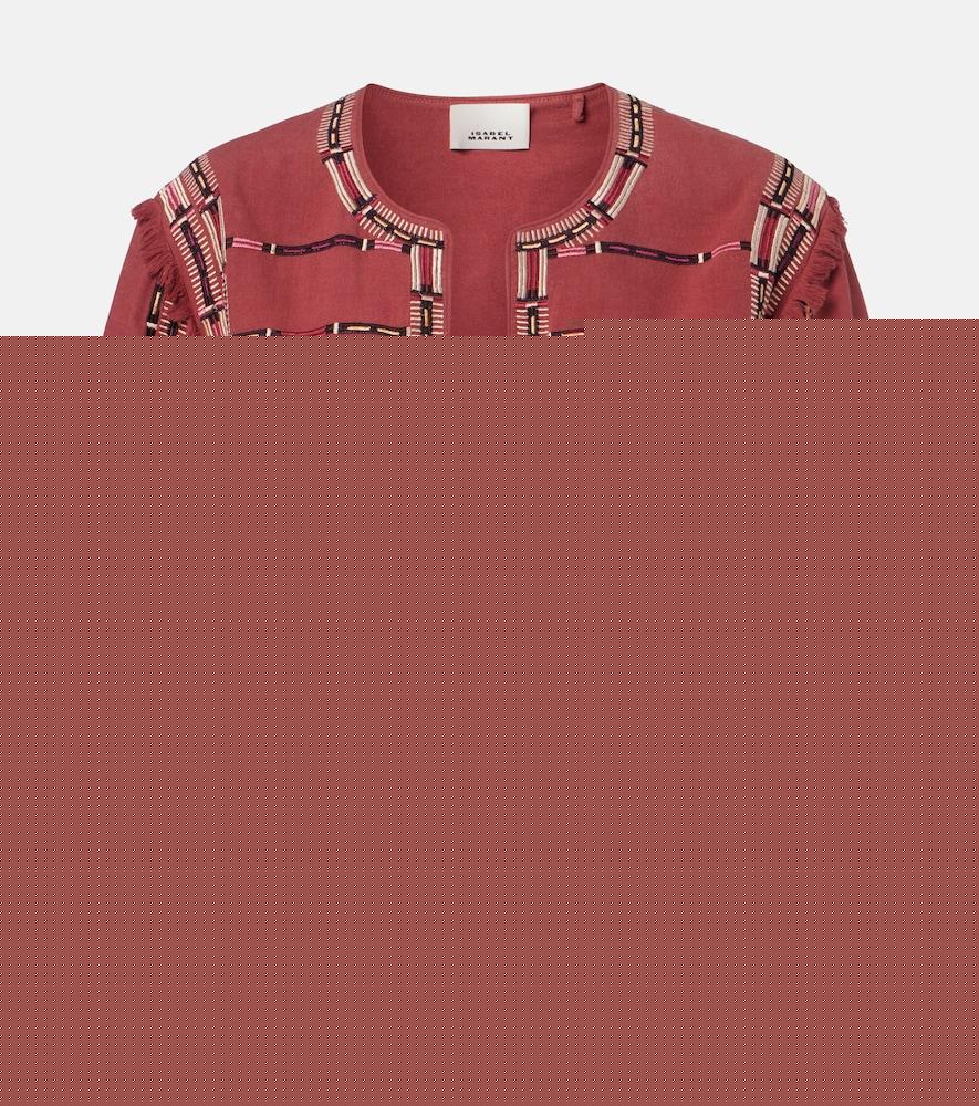 isabel marant fiosa embroidered silk blouse