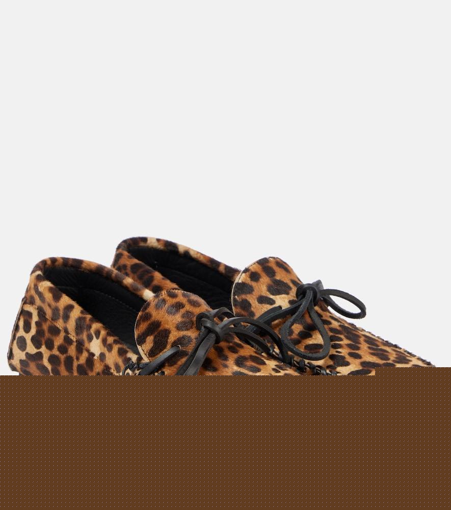 isabel marant fitza leopard-print pony hair loafers