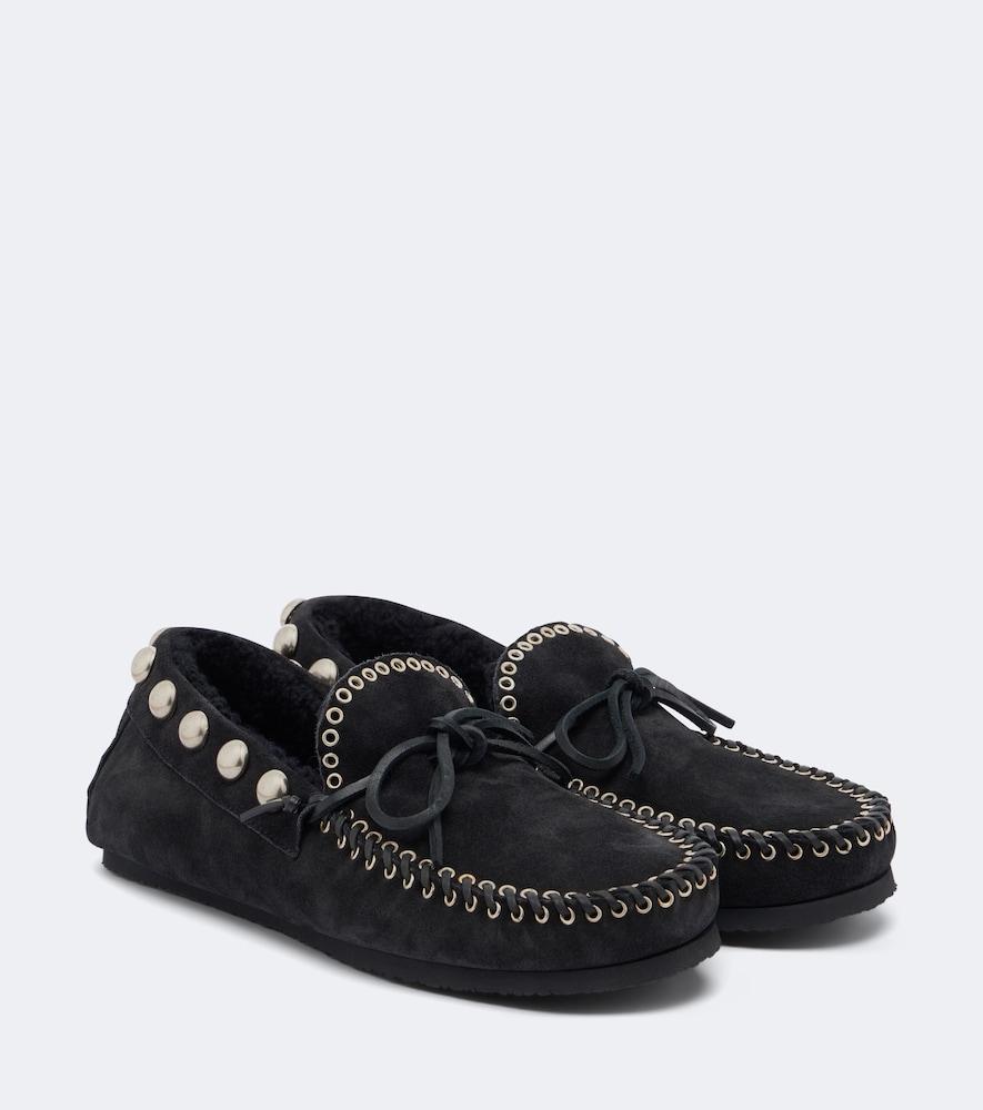 isabel marant fitza shearling-lined suede loafers