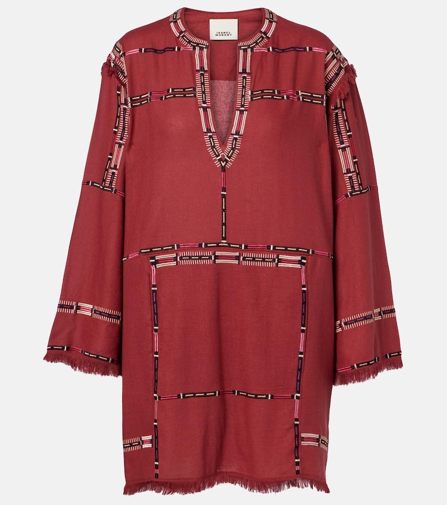 isabel marant freya embroidered silk tunic