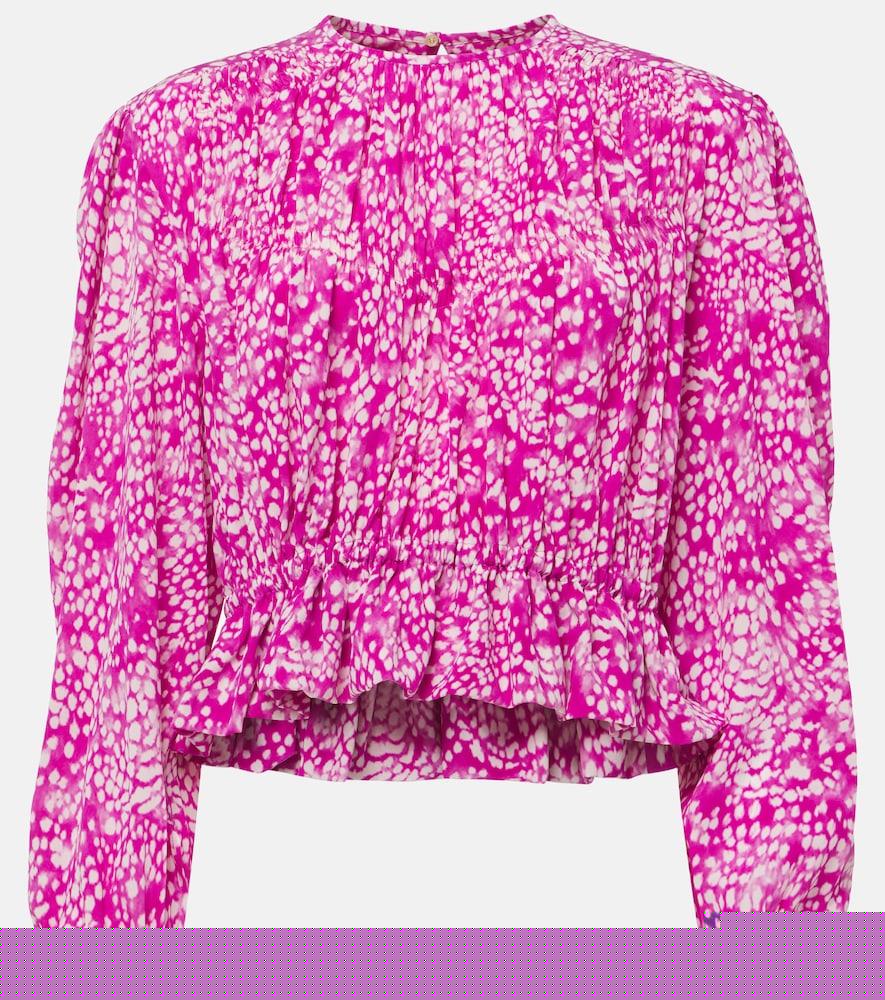 isabel marant gelina printed silk-blend top