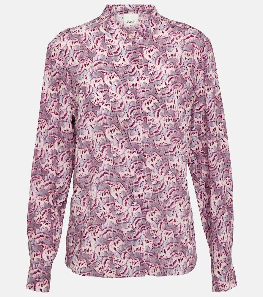 isabel marant ilda printed silk-blend blouse