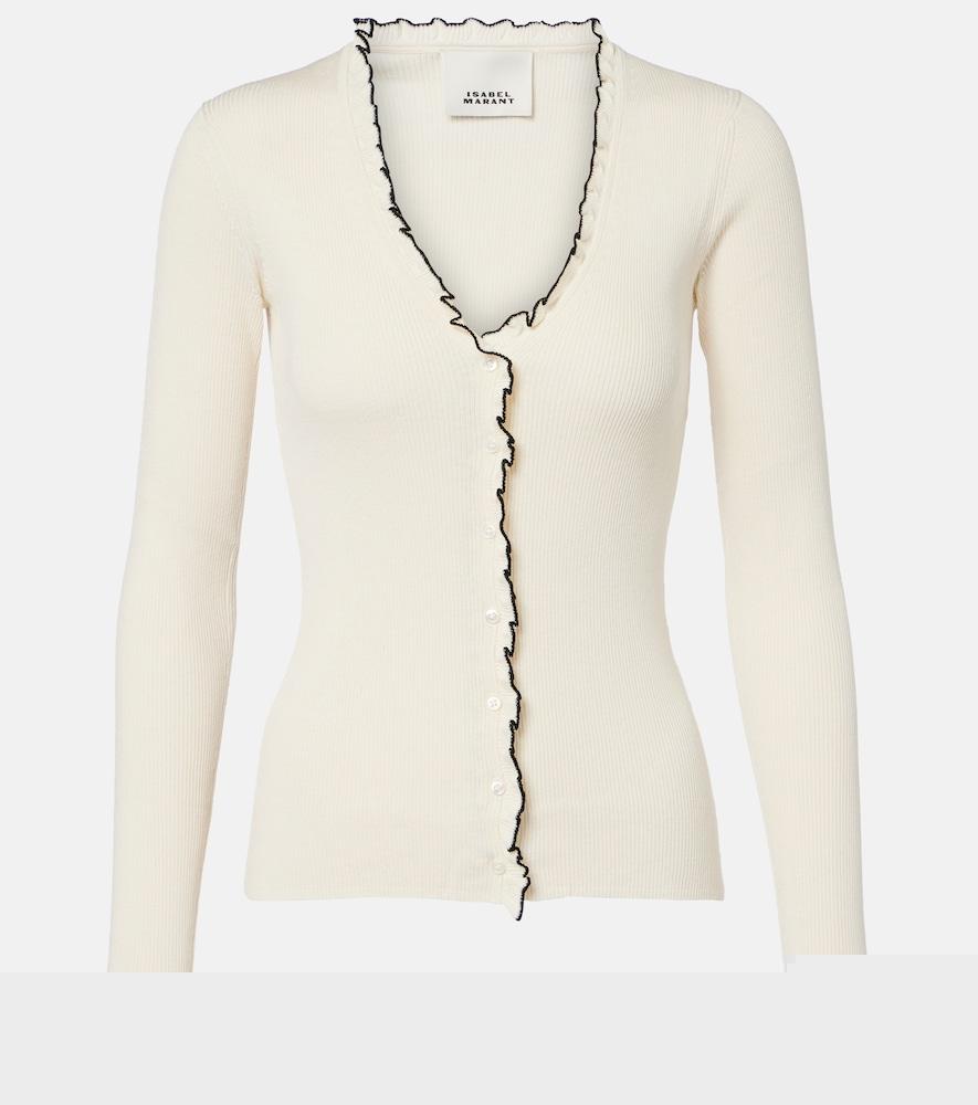 isabel marant izae ribbed-knit silk and cotton cardigan