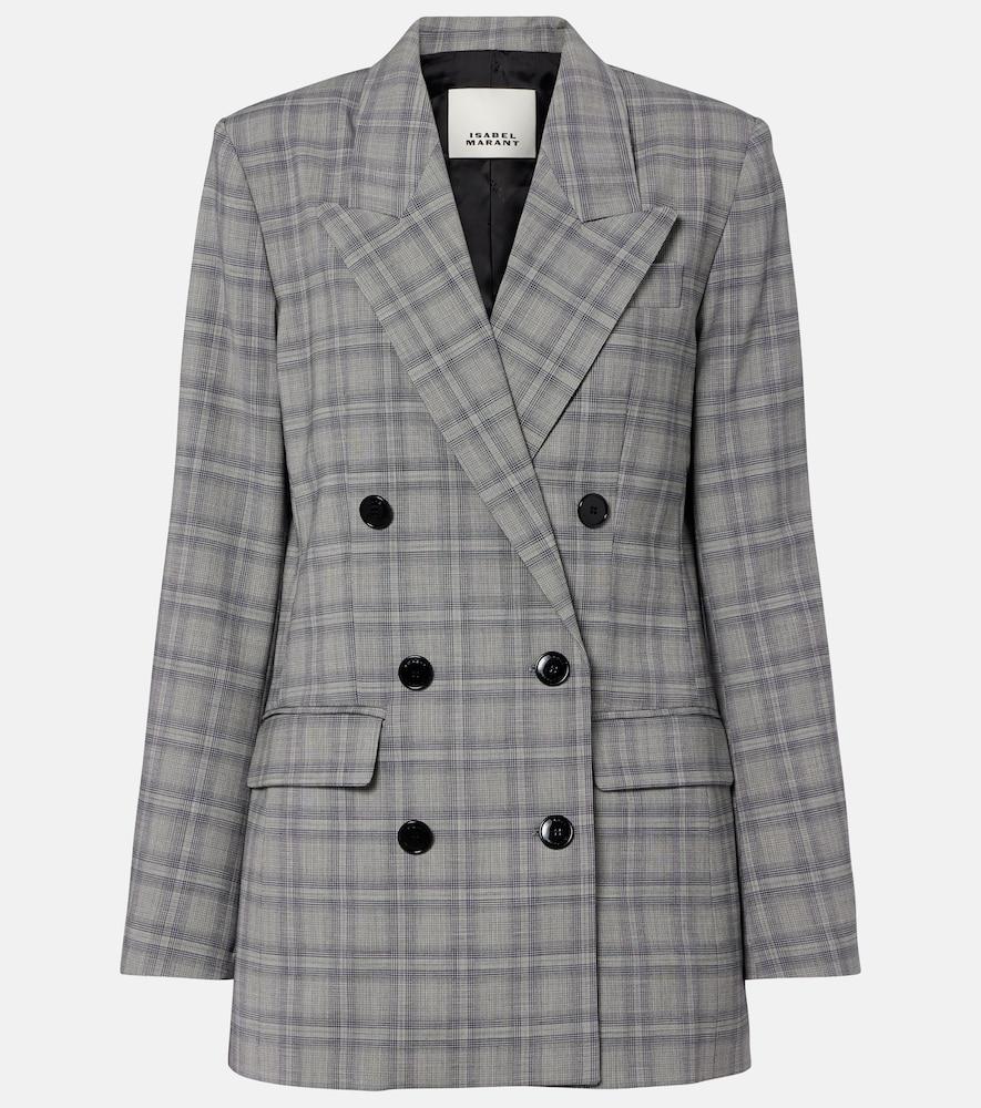 isabel marant jevima prince of wales check wool-blend jacket