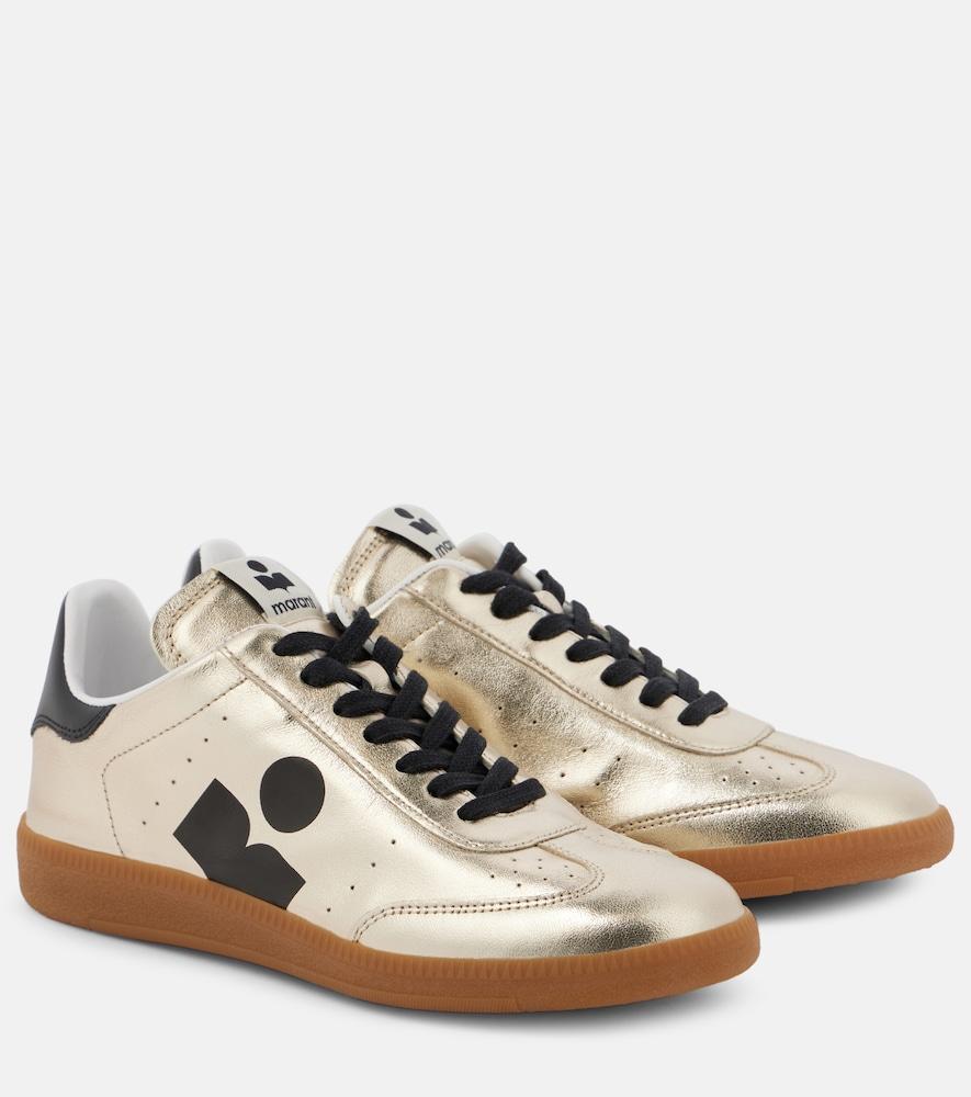 isabel marant kaycee metallic-leather sneakers