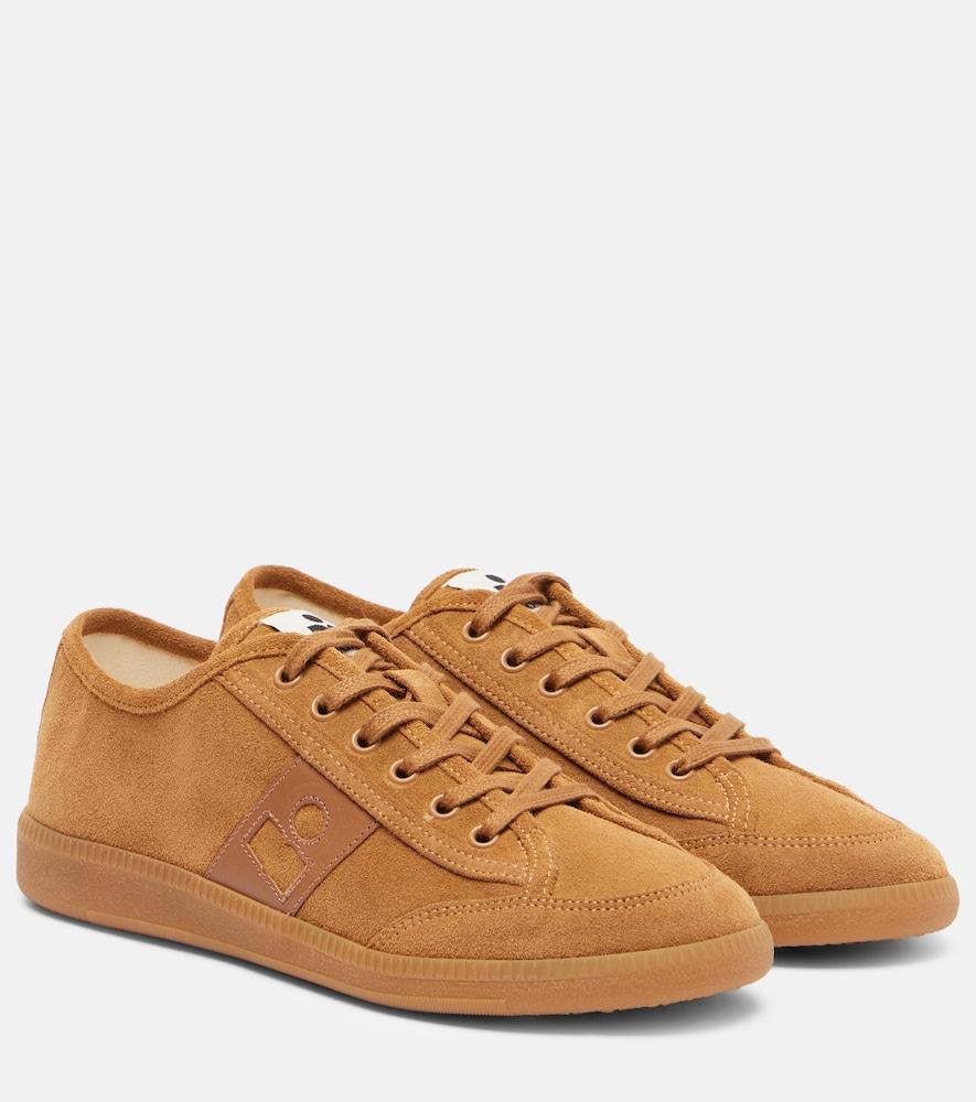 isabel marant klyce leather-trimmed suede sneakers