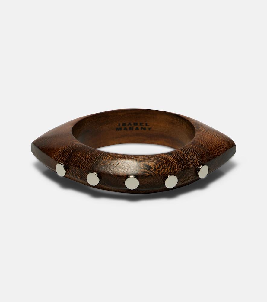isabel marant layla studded wood bangle