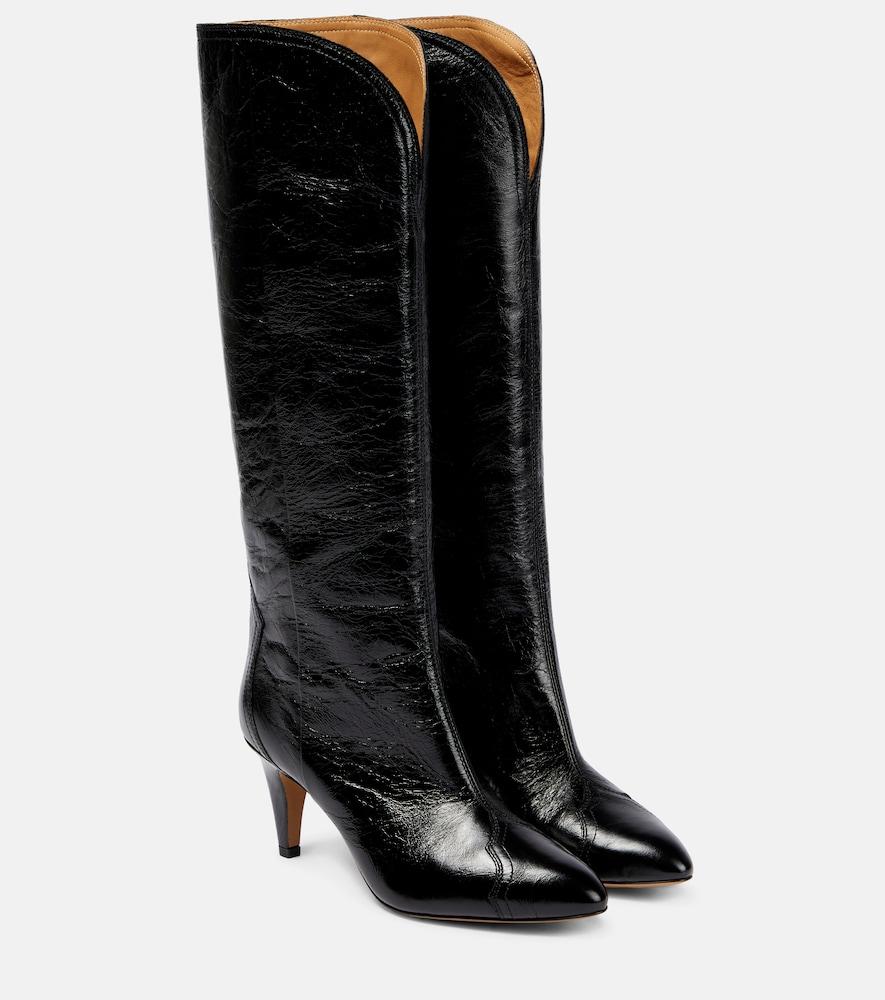isabel marant lestany leather knee-high boots