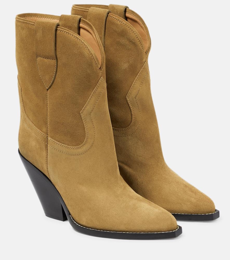 isabel marant leyane suede mid-calf cowboy boots
