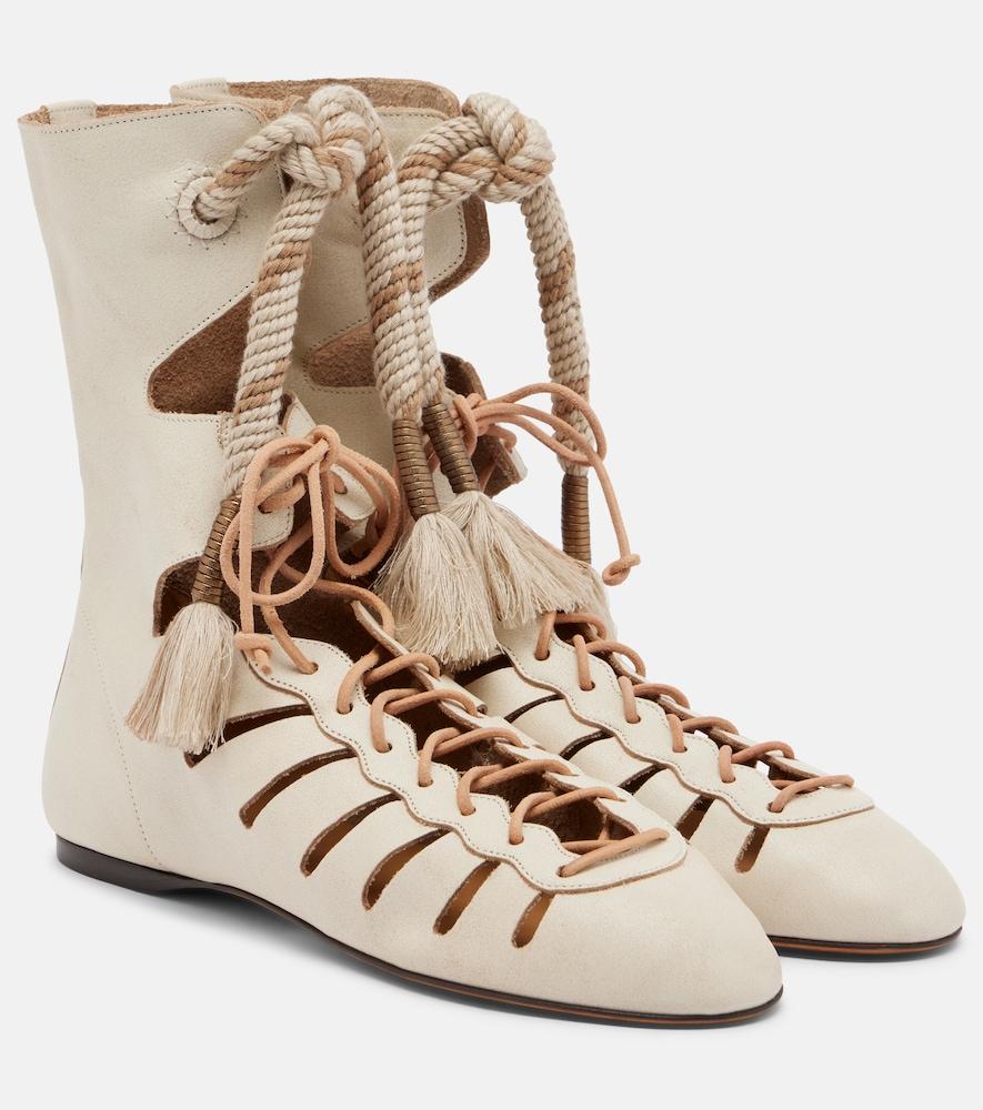 isabel marant liade leather lace-up ankle boots