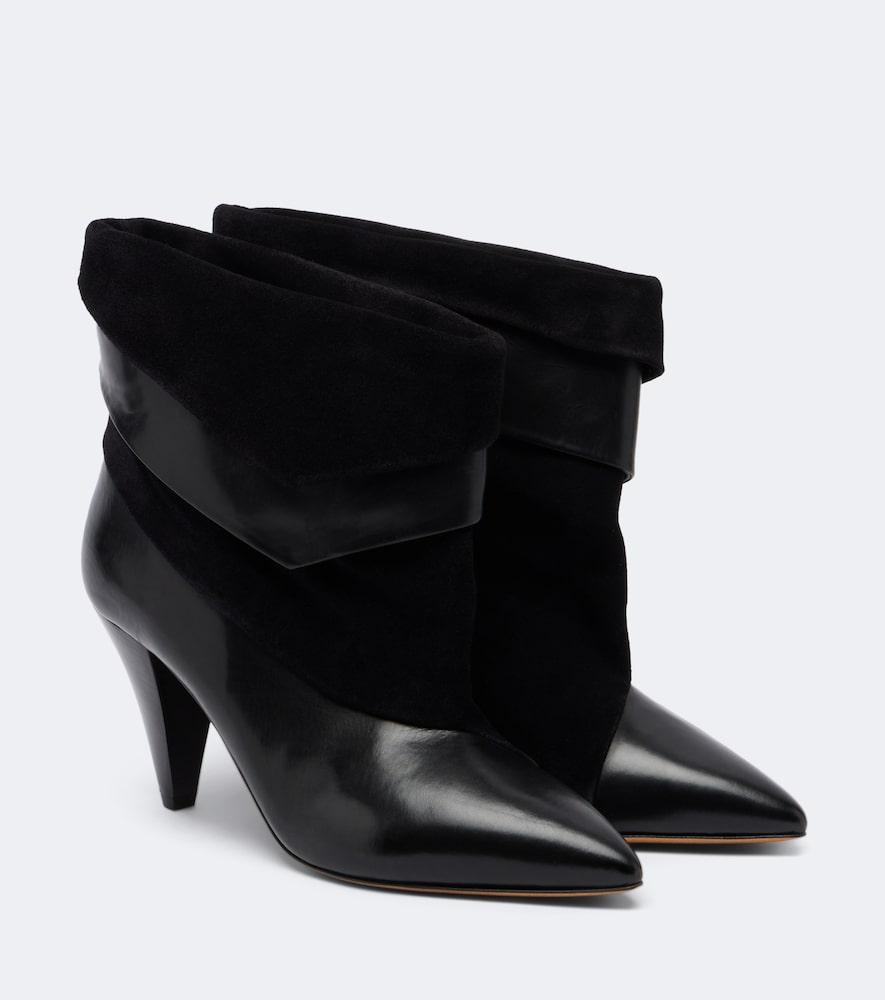 isabel marant lyone leather and suede ankle boots