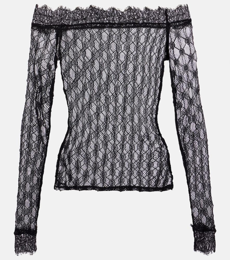 isabel marant marlene off-shoulder lace top