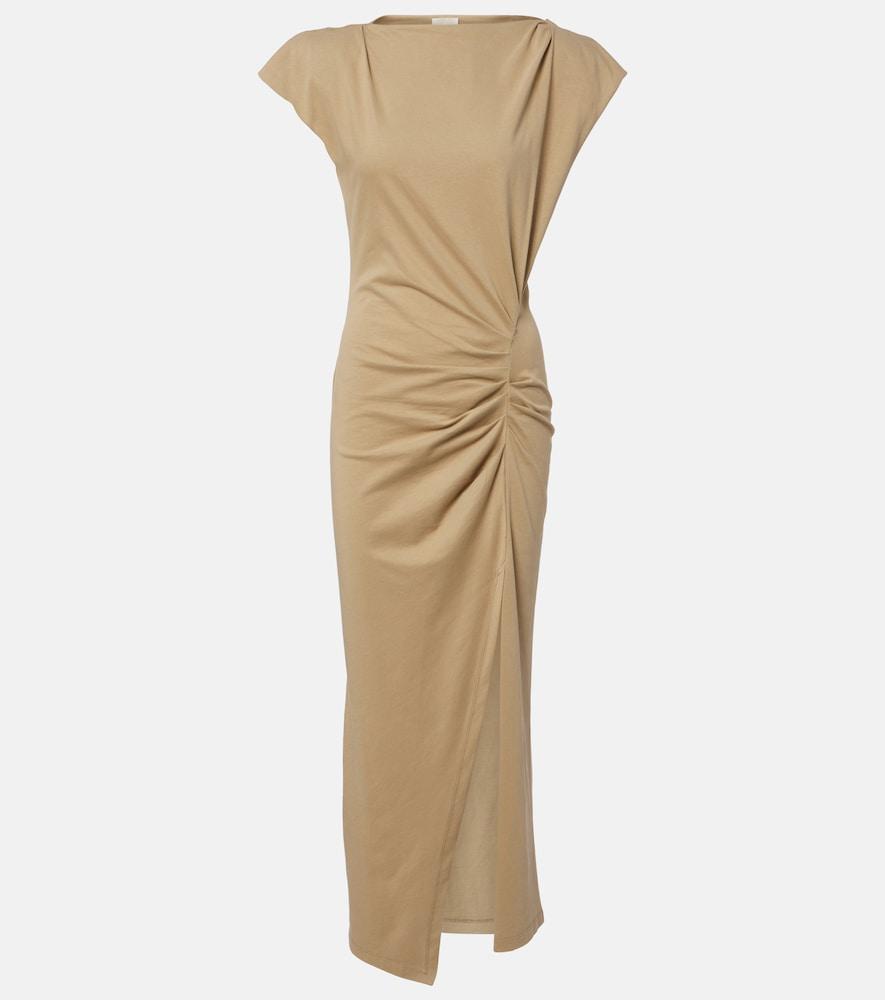 isabel marant nadela gathered cotton jersey midi dress