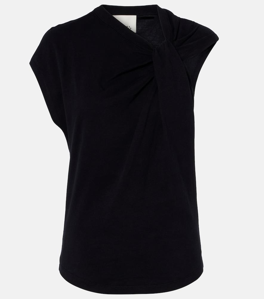 isabel marant nayda gathered cotton jersey t-shirt