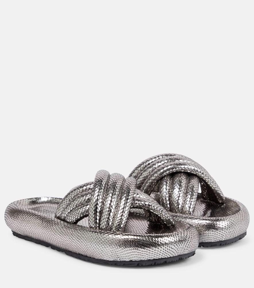 isabel marant niloo snake-effect leather sandals
