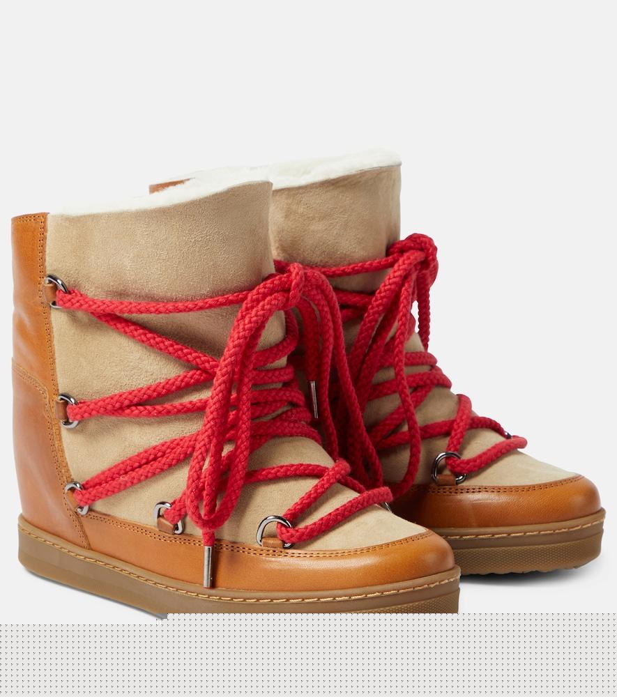 isabel marant nowles leather snow boots