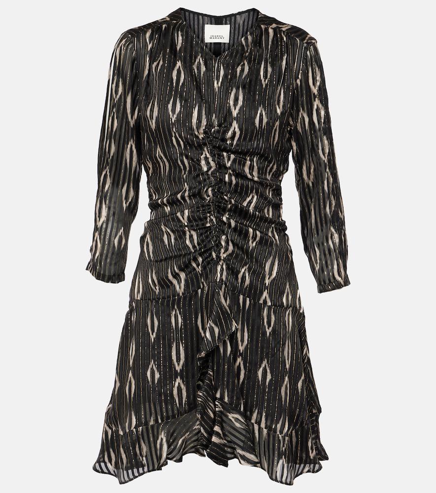 isabel marant octavia snake-effect silk-blend minidress