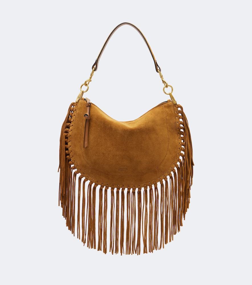 isabel marant oskan small fringed suede shoulder bag