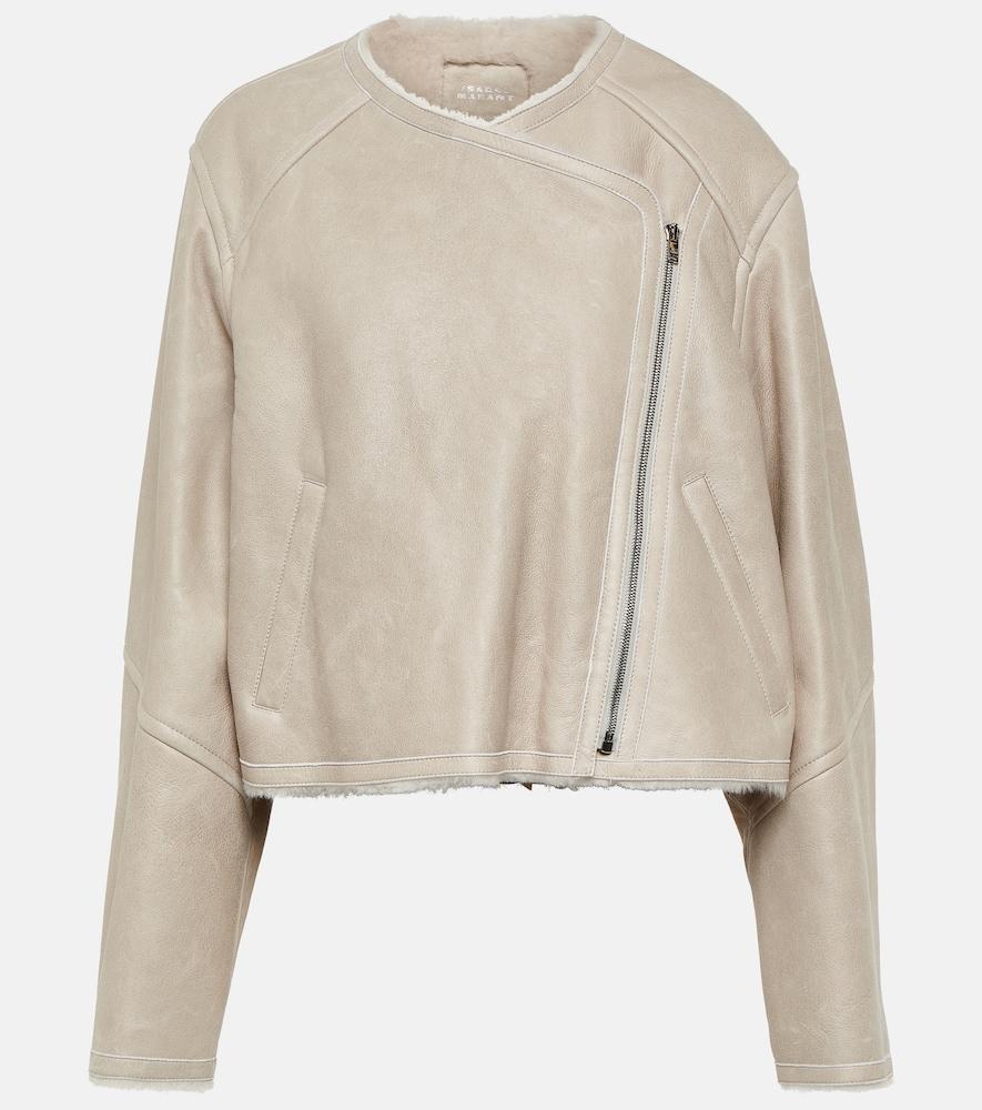 isabel marant ostya shearling-lined leather jacket