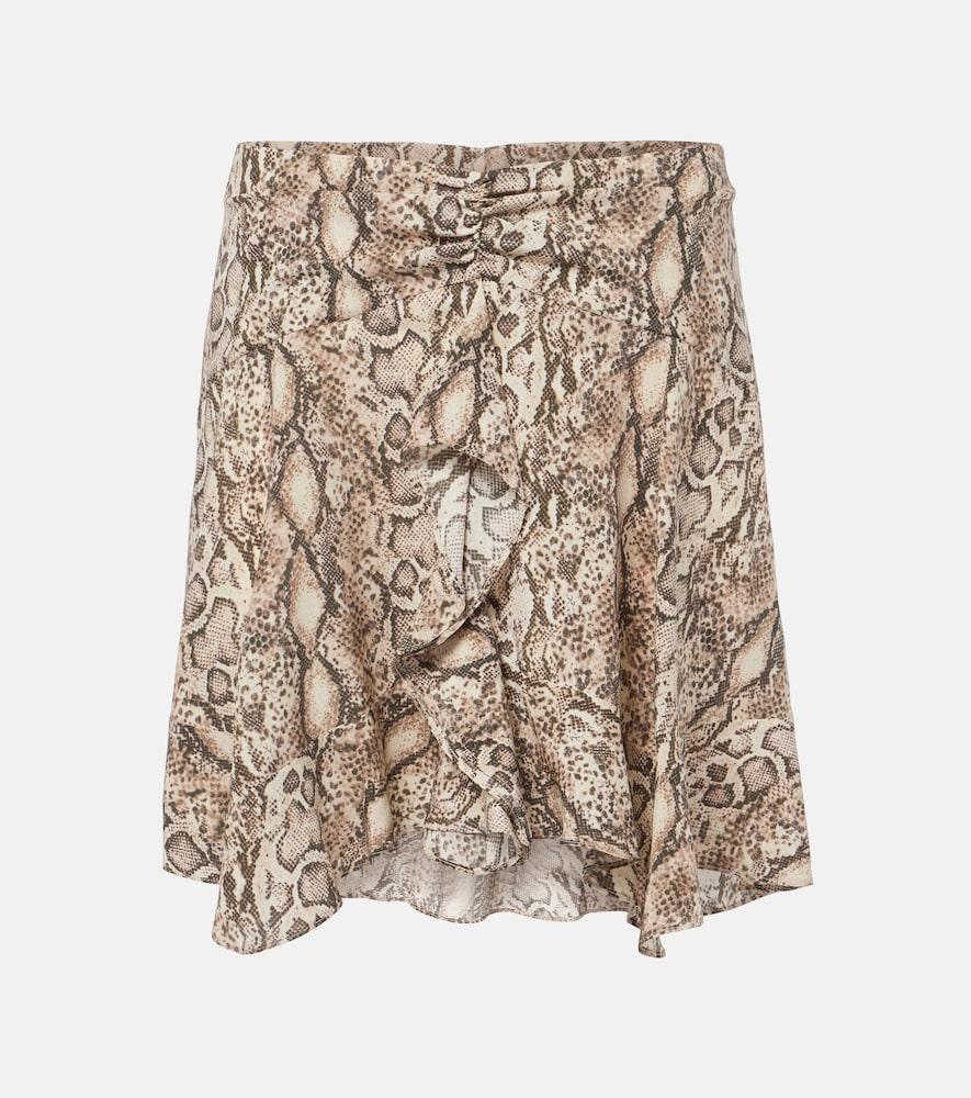 isabel marant ozany snake-print silk-blend miniskirt