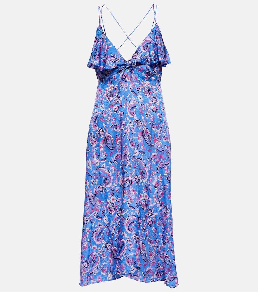 isabel marant paysa printed silk-blend midi dress