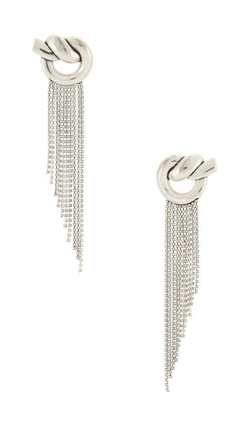 isabel marant pendant in metallic silver.