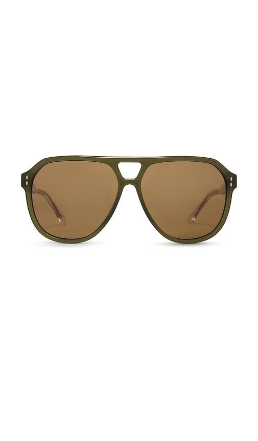 isabel marant pilot sunglasses in green.