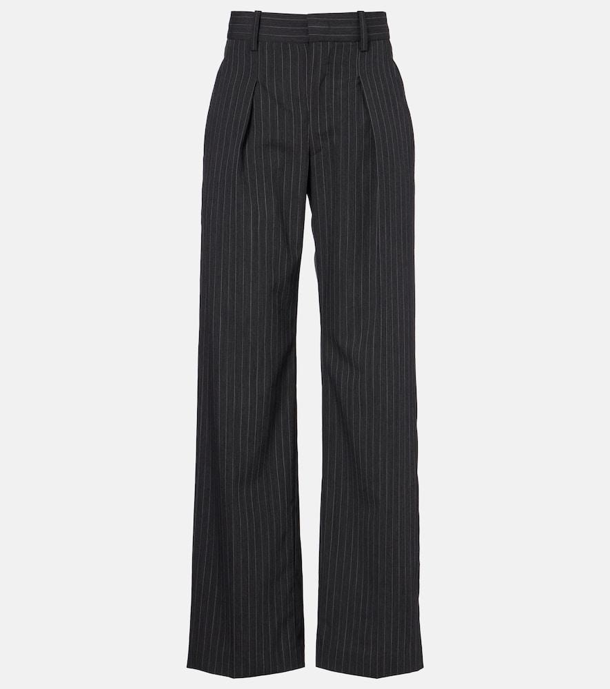 isabel marant pinstriped wool-blend straight pants