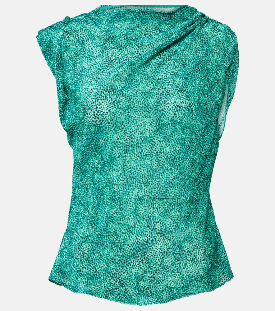 isabel marant samia silk-blend top