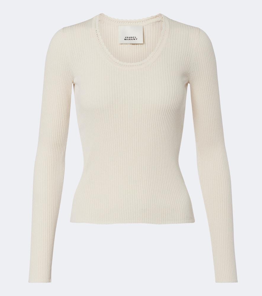 isabel marant selenie ribbed-knit silk and cotton sweater