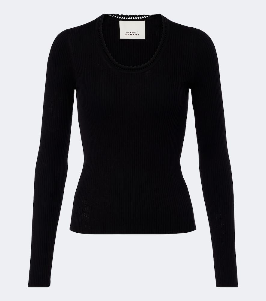 isabel marant selenie ribbed-knit silk and cotton sweater