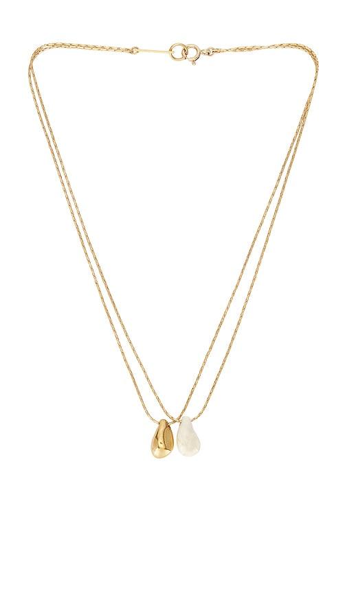 isabel marant short necklace in metallic gold.
