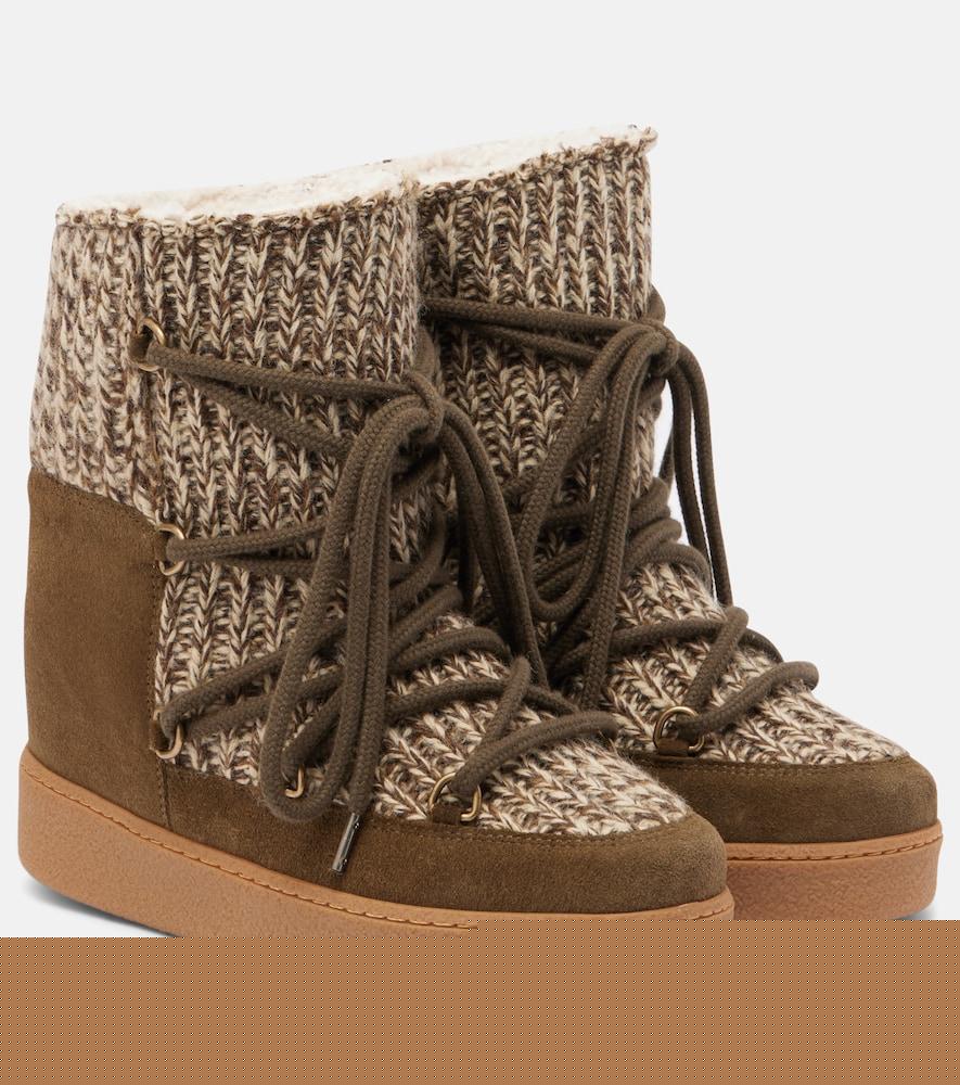 isabel marant suede-trimmed snow boots