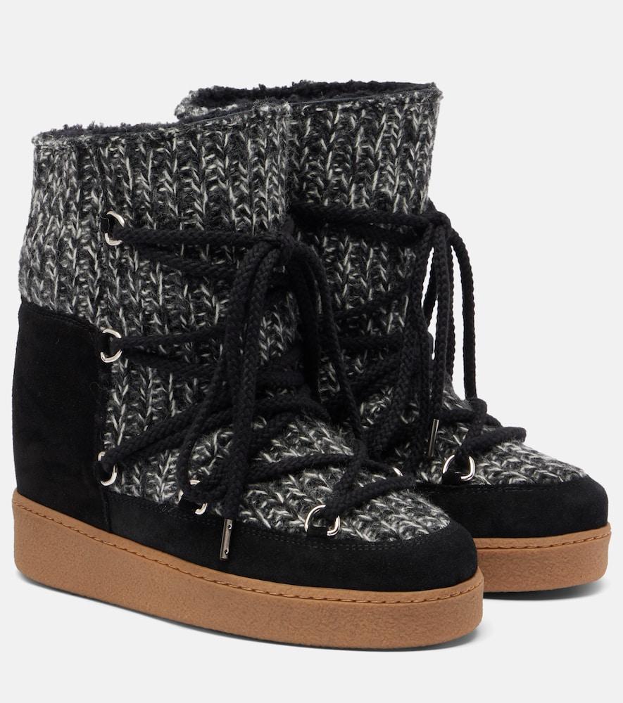 isabel marant suede-trimmed snow boots