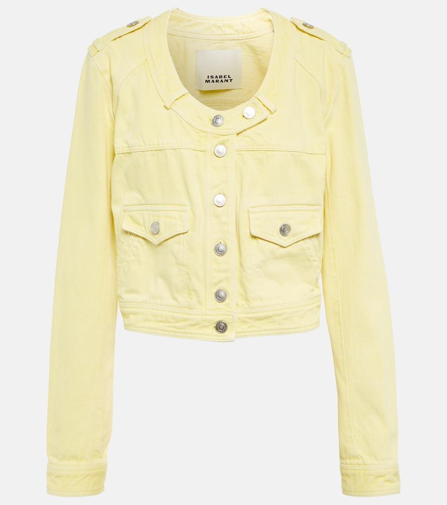 isabel marant valene cropped denim jacket