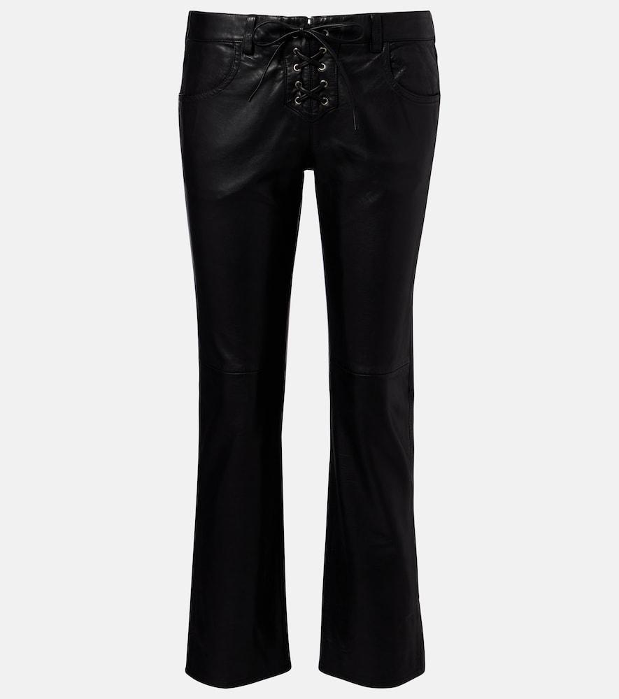 isabel marant vanel leather straight pants