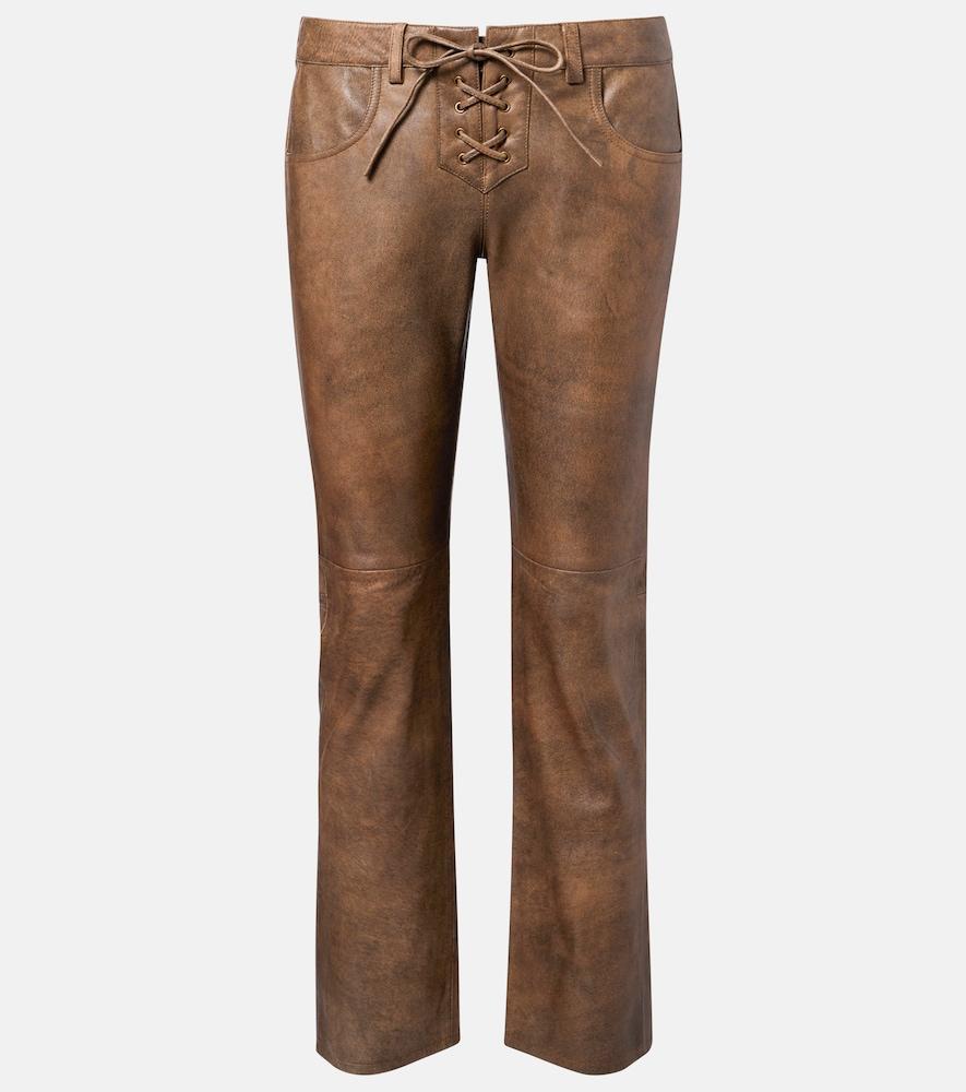 isabel marant vanel leather straight pants